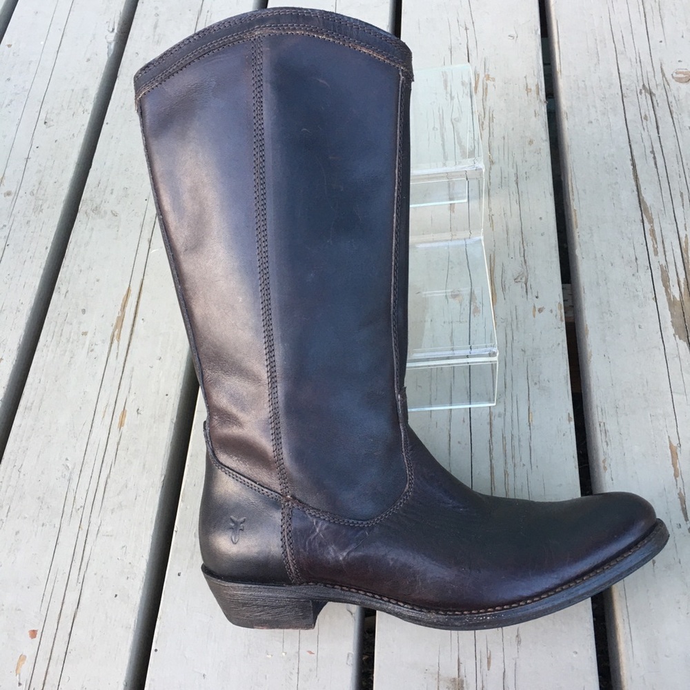 Frye Campus stitching boot burnt red
